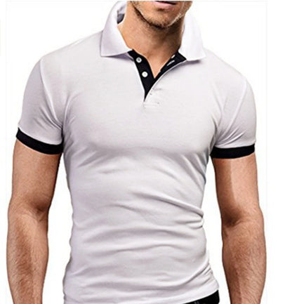 New Men's T-shirt Lapel Casual Short-sleeved Stitching Men