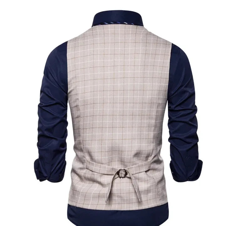 Elite Plaid Suit Vest for Men