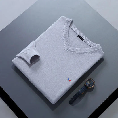Elegant Cashmere Blend V-Neck Sweater