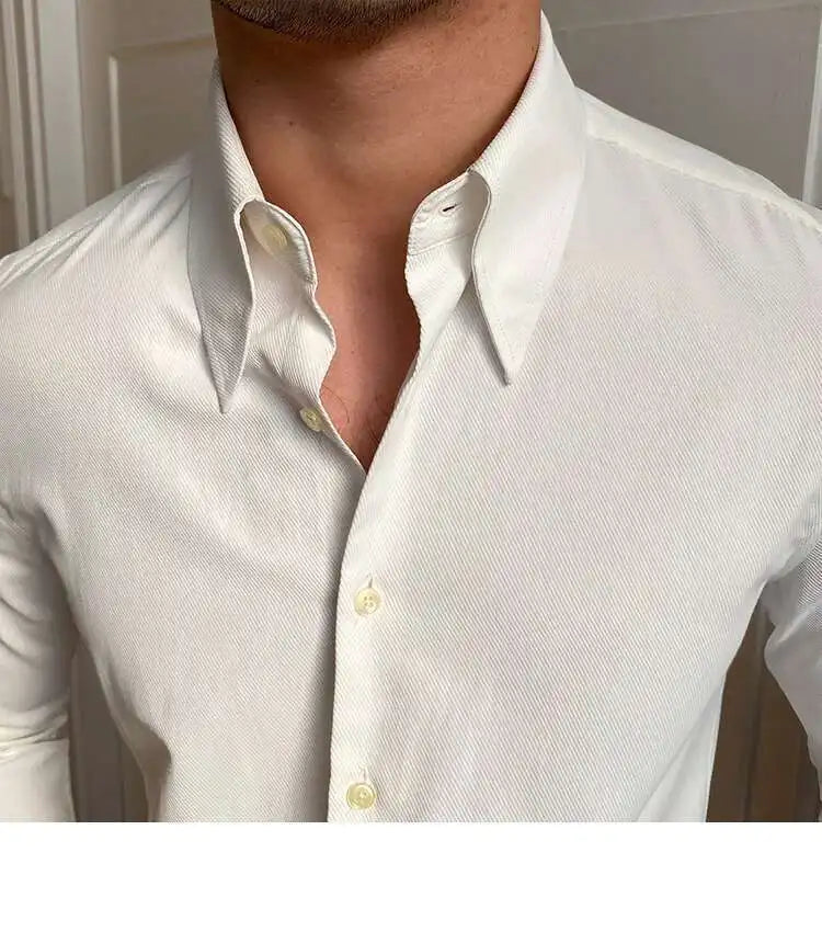 Men’s Spring British Business Slim Shirt