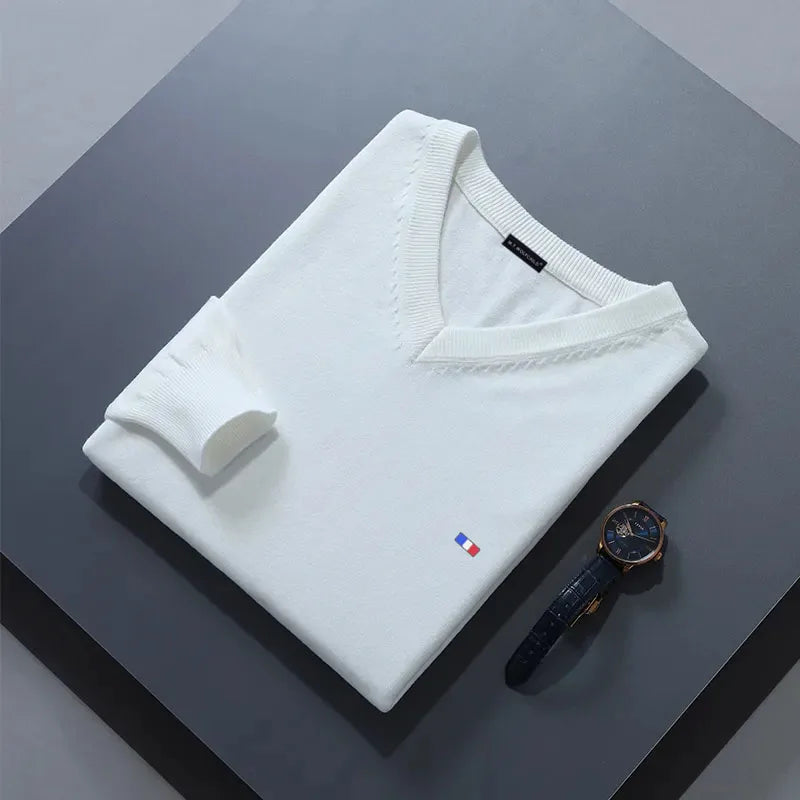 Elegant Cashmere Blend V-Neck Sweater