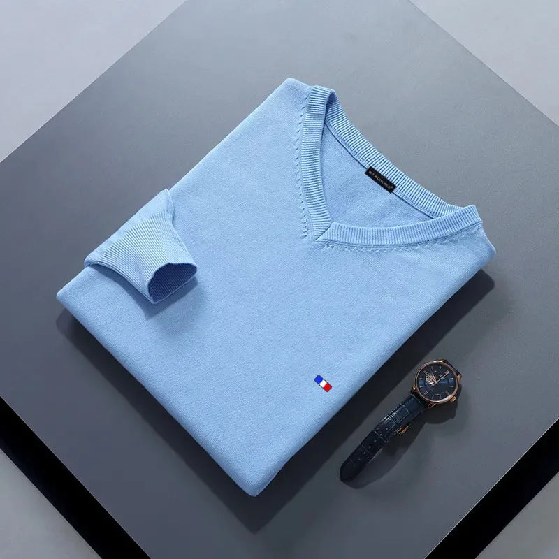 Elegant Cashmere Blend V-Neck Sweater