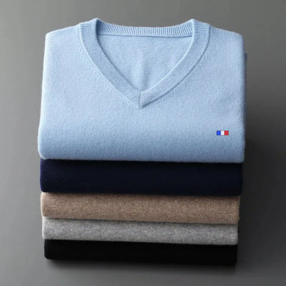 Elegant Cashmere Blend V-Neck Sweater