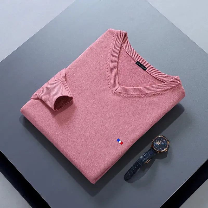 Elegant Cashmere Blend V-Neck Sweater