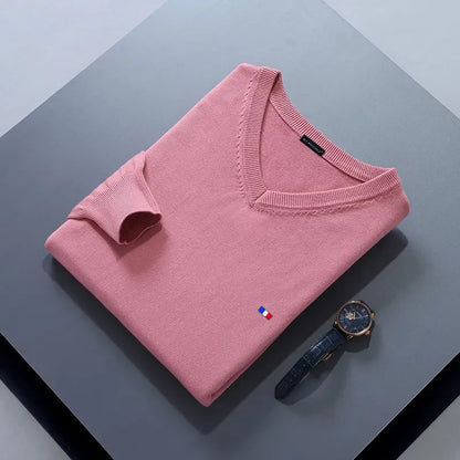 Elegant Cashmere Blend V-Neck Sweater