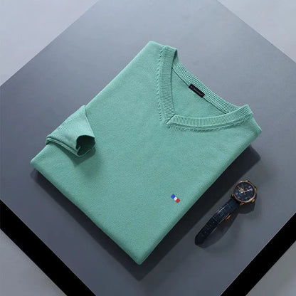 Elegant Cashmere Blend V-Neck Sweater