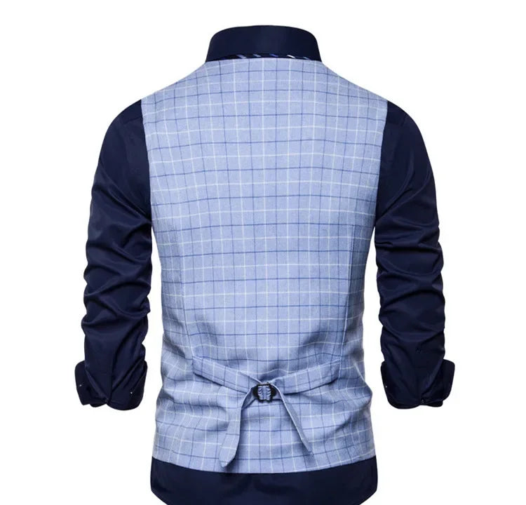 Elite Plaid Suit Vest for Men