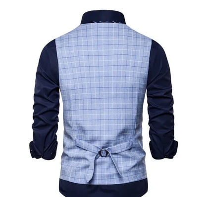 Elite Plaid Suit Vest for Men