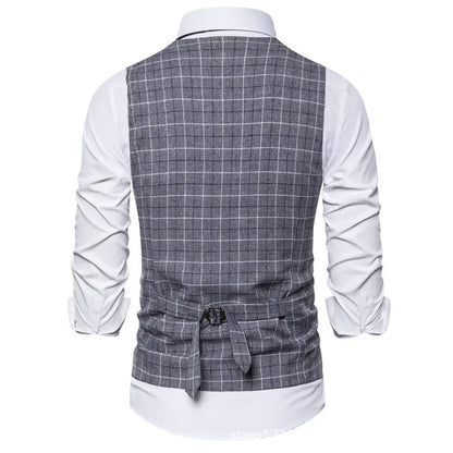 Elite Plaid Suit Vest for Men