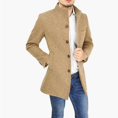 Men’s Classic Mid-Length Wool Blend Coat - Imperial