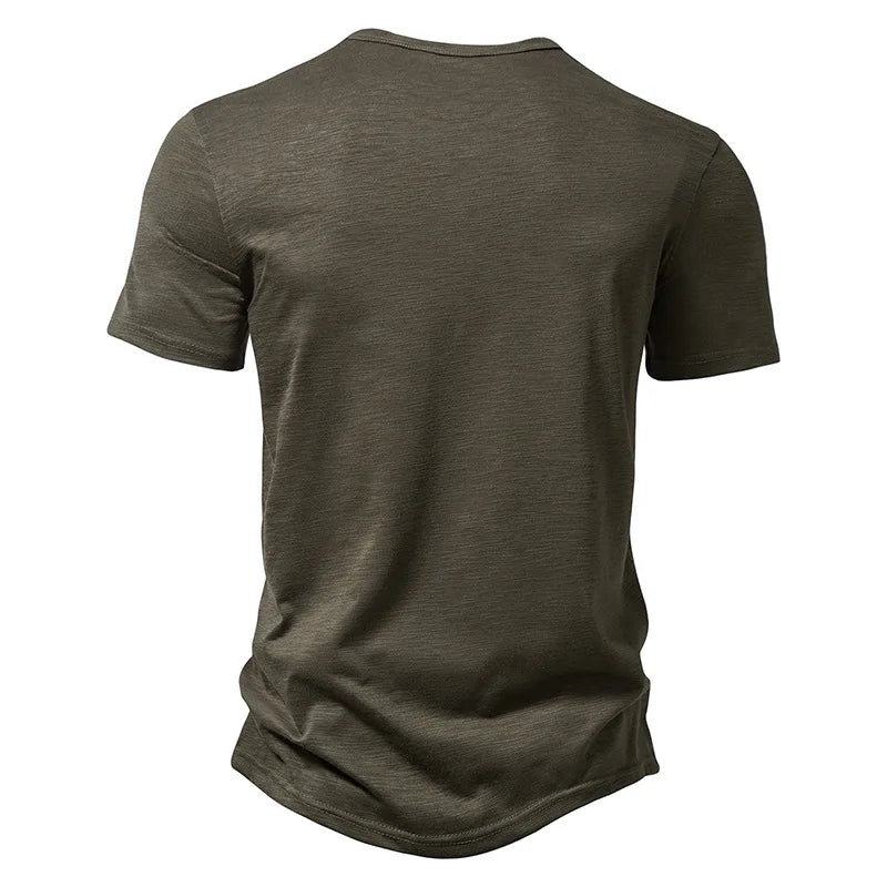 Premium Cotton Henley Tee – Men’s Casual Short Sleeve Polo