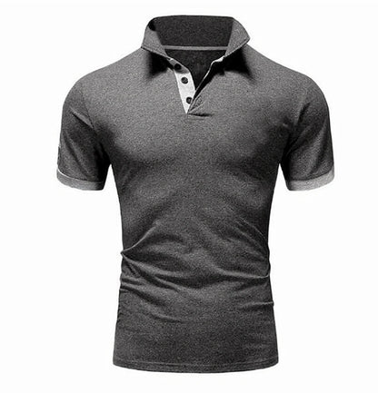 New Men's T-shirt Lapel Casual Short-sleeved Stitching Men