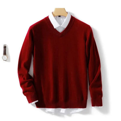 Luxury V-Neck Wool Cashmere Pullover