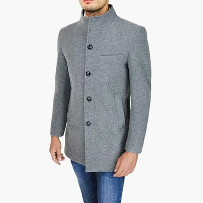 Men’s Classic Mid-Length Wool Blend Coat - Imperial