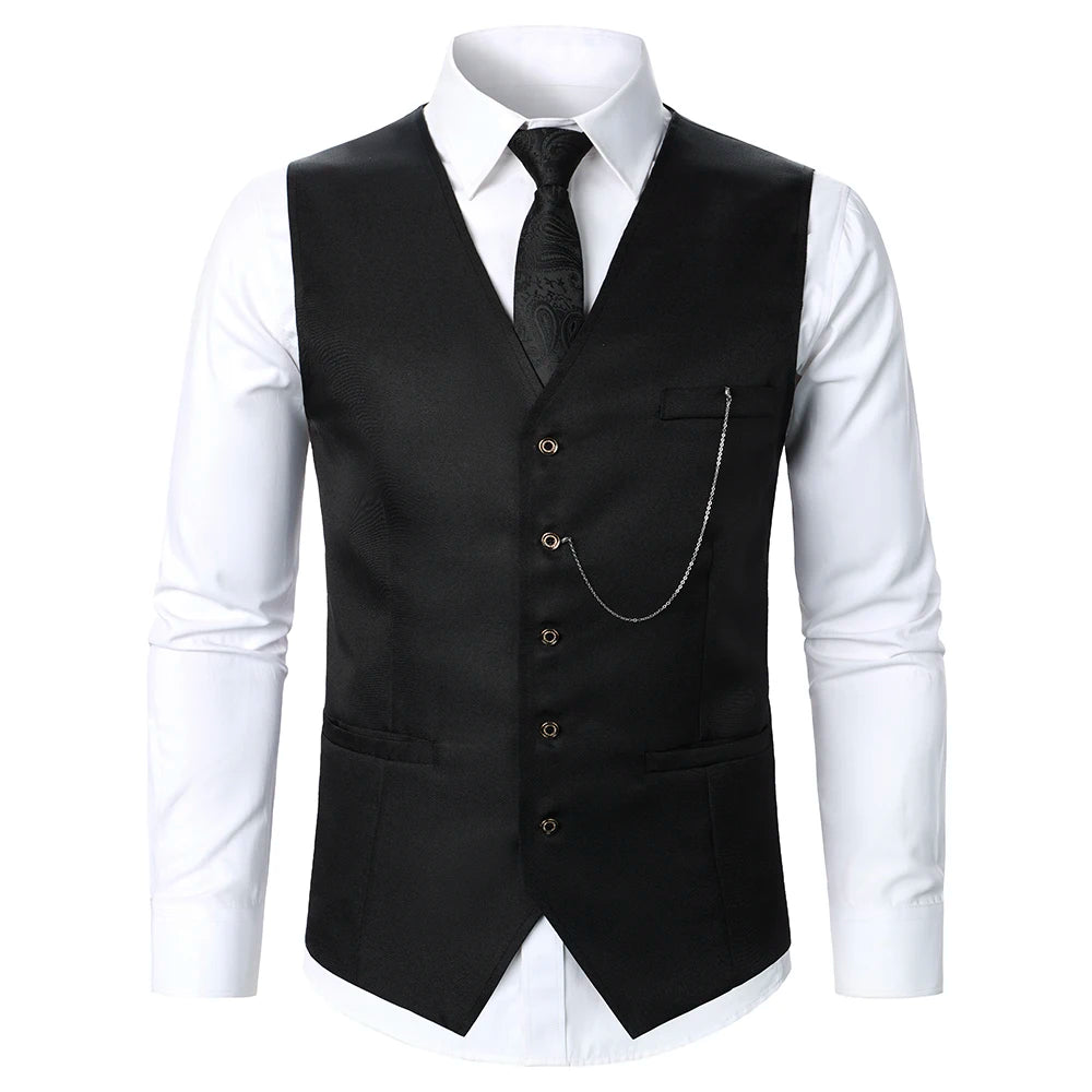 Stripped Elegance Men’s Suit Vest