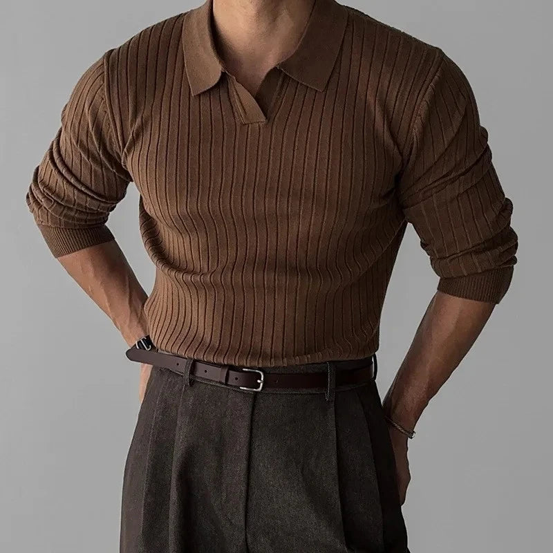 Men's Light Luxury Knitted Polo Shirt