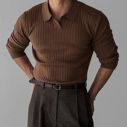 Men's Light Luxury Knitted Polo Shirt