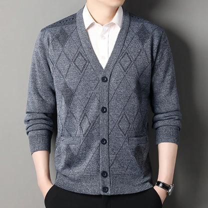 Men’s Autumn/Winter Button-Up Knit Sweater