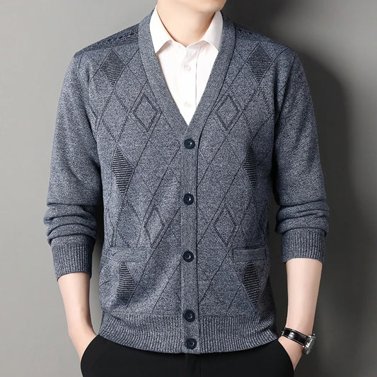 Men’s Autumn/Winter Button-Up Knit Sweater