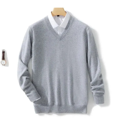 Luxury V-Neck Wool Cashmere Pullover