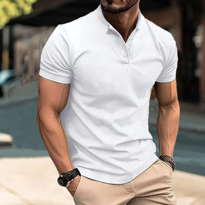 Men’s Dailywear Henry Collar T-shirt – Slim Fit Short Sleeve Top