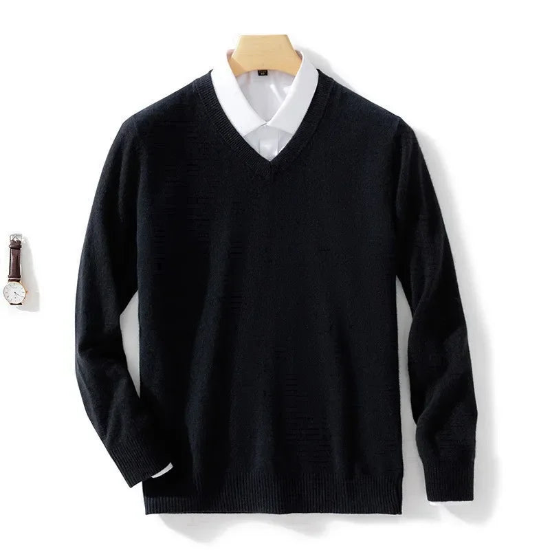 Luxury V-Neck Wool Cashmere Pullover