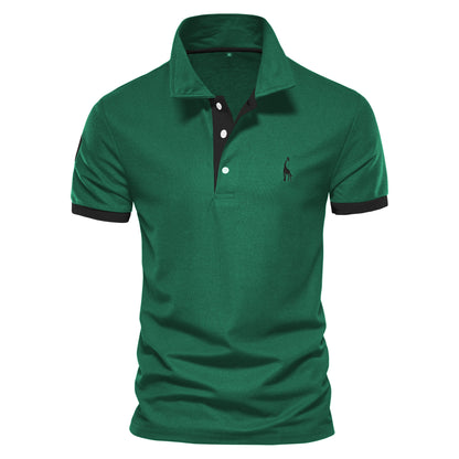Men’s Slim Polo Shirt – Breathable Embroidered Design - Imperial