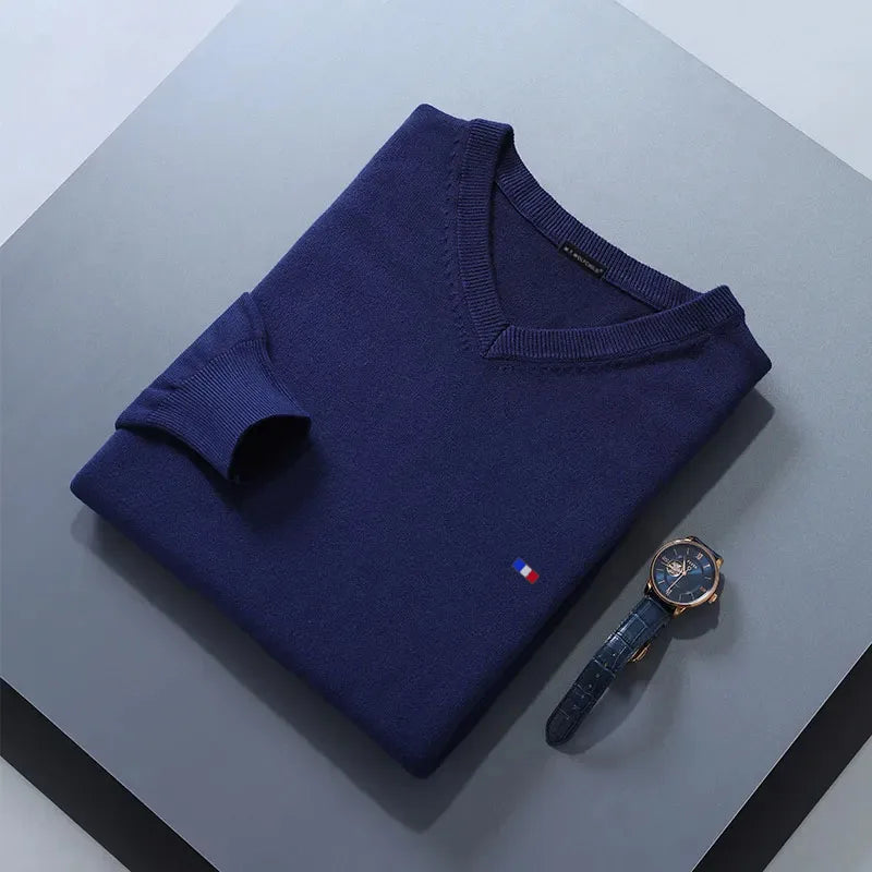 Elegant Cashmere Blend V-Neck Sweater