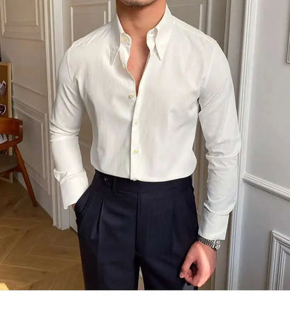 Men’s Spring British Business Slim Shirt