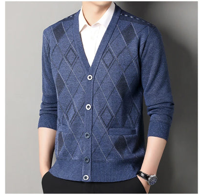 Men’s Autumn/Winter Button-Up Knit Sweater