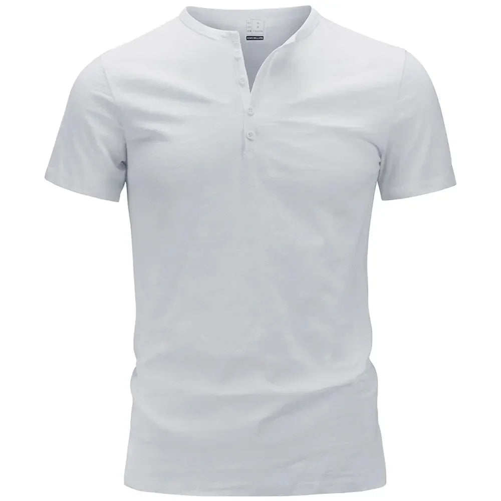 Men’s Dailywear Henry Collar T-shirt – Slim Fit Short Sleeve Top
