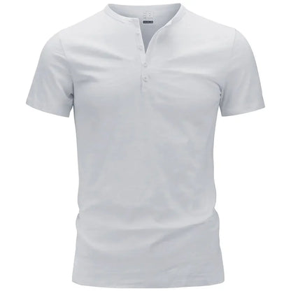 Men’s Dailywear Henry Collar T-shirt – Slim Fit Short Sleeve Top