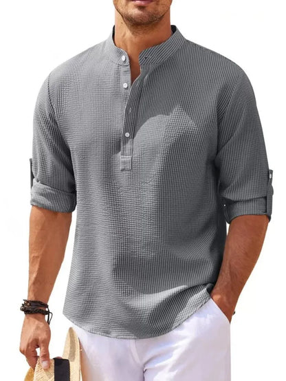 Seaside Classic Cotton Linen Shirt for Men