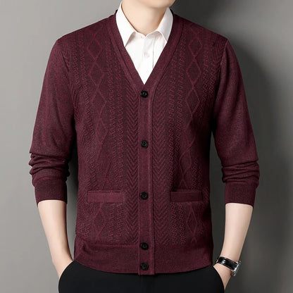 Men’s Autumn/Winter Button-Up Knit Sweater