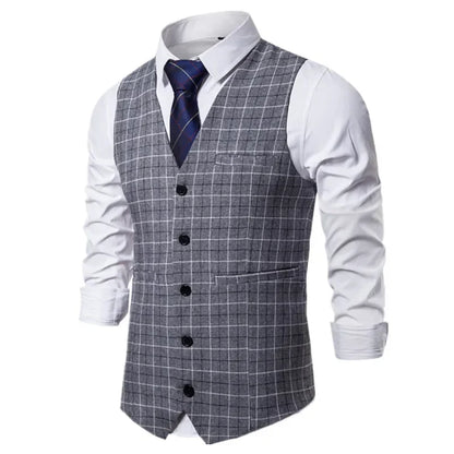 Elite Plaid Suit Vest for Men