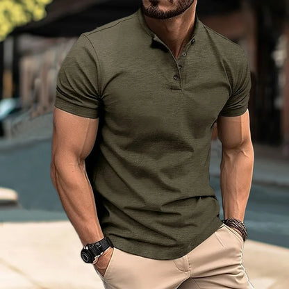 Men’s Dailywear Henry Collar T-shirt – Slim Fit Short Sleeve Top