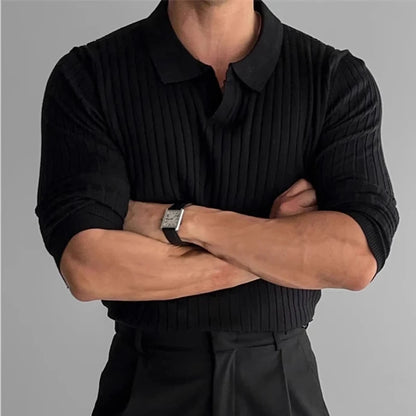 Men's Light Luxury Knitted Polo Shirt