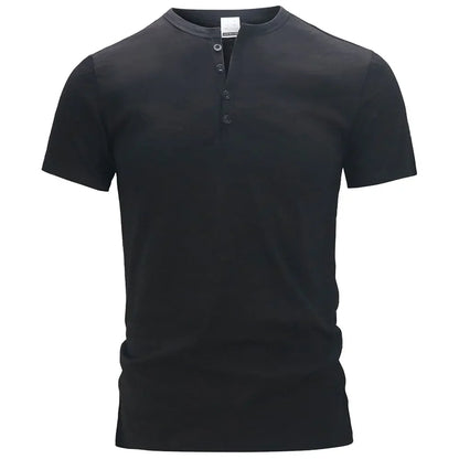 Men’s Dailywear Henry Collar T-shirt – Slim Fit Short Sleeve Top