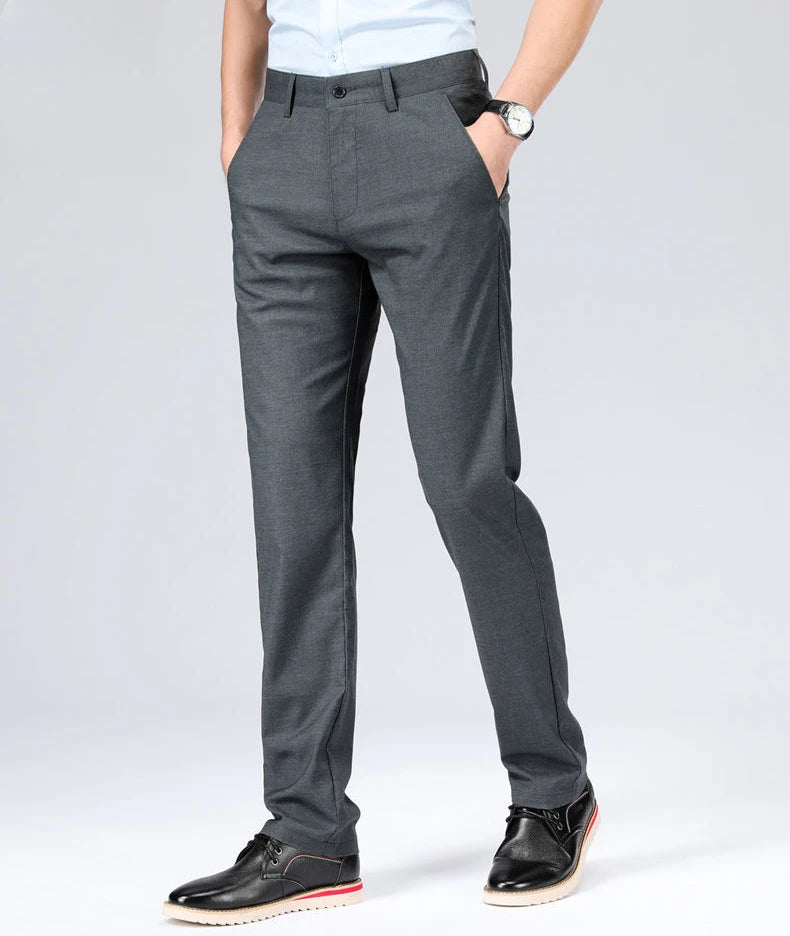 LuxeLine Men’s Linen Tailored Trousers