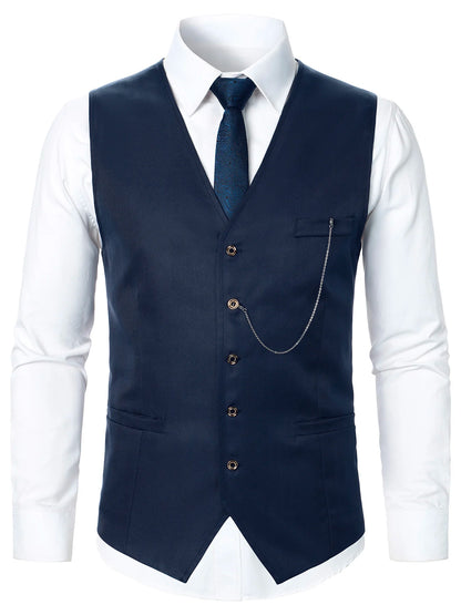 Stripped Elegance Men’s Suit Vest