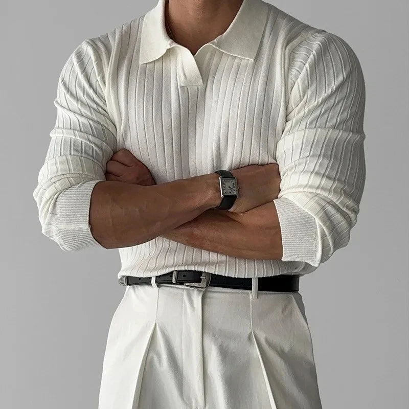 Men's Light Luxury Knitted Polo Shirt