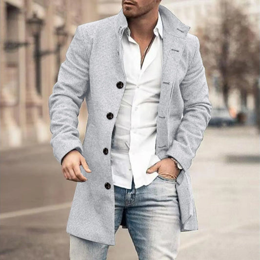 Plus Size Coat Long Sleeve Single Breasted Vintage Jackets for Men