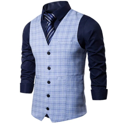 Elite Plaid Suit Vest for Men