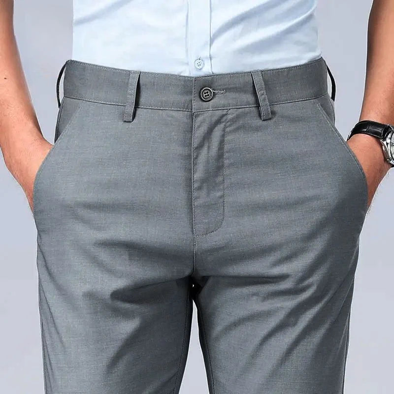 LuxeLine Men’s Linen Tailored Trousers