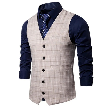 Elite Plaid Suit Vest for Men