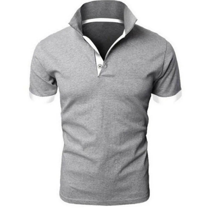 New Men's T-shirt Lapel Casual Short-sleeved Stitching Men