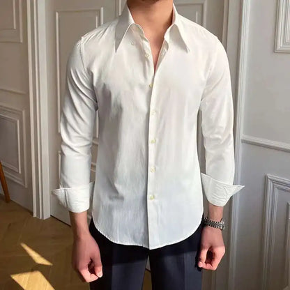 Men’s Spring British Business Slim Shirt