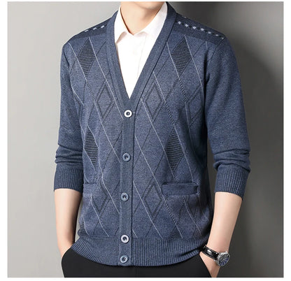 Men’s Autumn/Winter Button-Up Knit Sweater