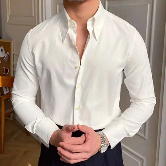 Men’s Spring British Business Slim Shirt